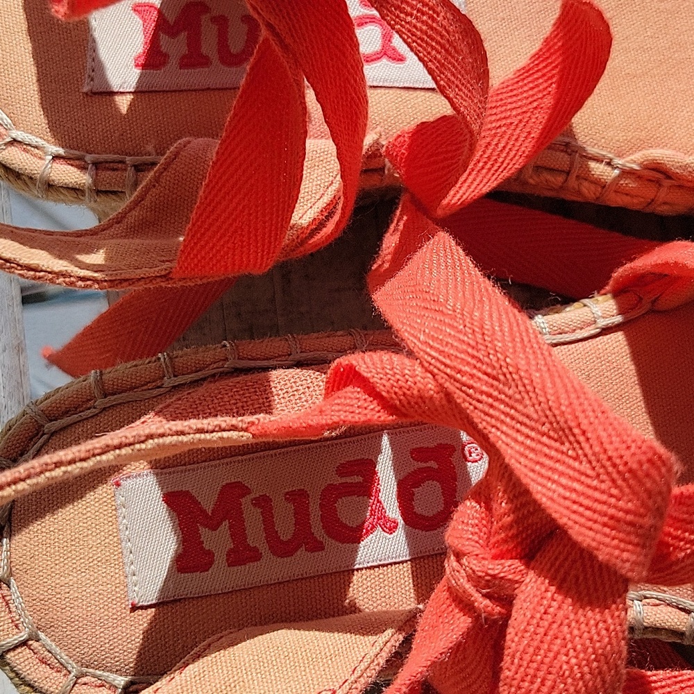 Vintage Mudd Sandals Vintage 90s Fabric Embroidery Boho Size 6M Bohemian Shoes - Picture 3 of 9
